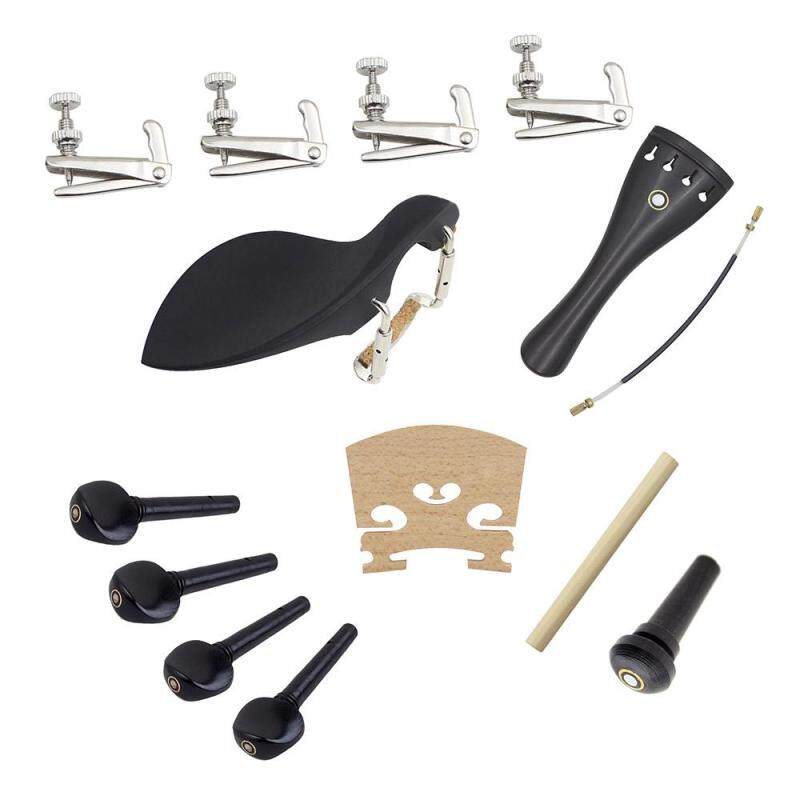 15pcs 4/4 Violin Fiddle Parts Accessories Including Tailpiece + Tail Gut + End Button + Chin Rest + Chin Rest Screw + Soundpost + Bridge + 4pcs Tuning Pegs + 4pcs Fine Tuners Malaysia