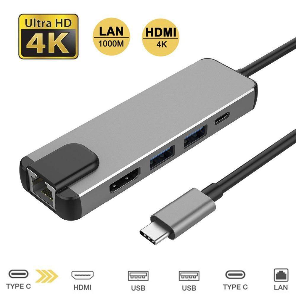 USB-C Multiport Adapter Thunderbolt 3 USB-C to 4K HDMI VGA HUB Converter Cable
