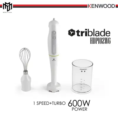 Kenwood HDP102WG Hand Blender Triblade 600W White (Blend & Whisk, Suitable to make Dalgona Coffee, Baby Puree, Desserts, Soups, Smoothies)