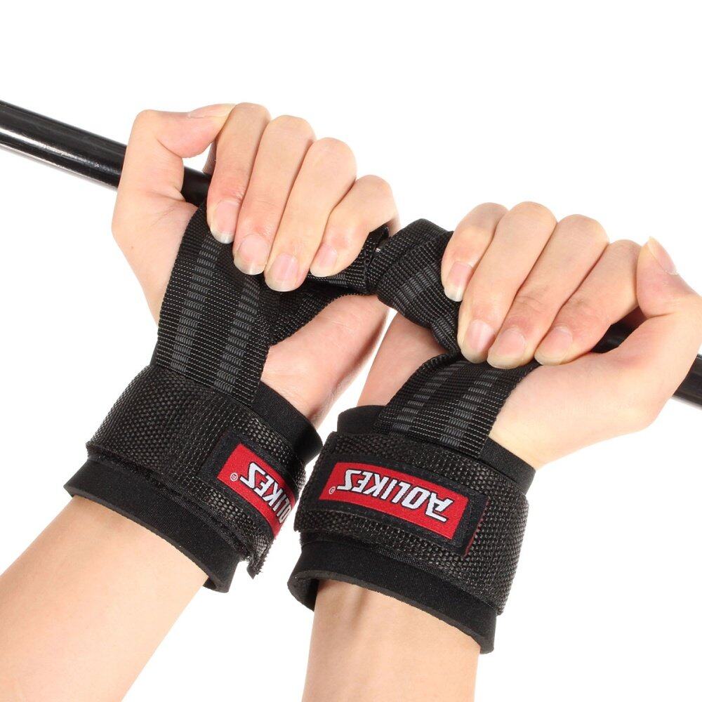 Weight Lifting Wrist Wraps Gym Training Support Wrap Grip Straps 1 Pair