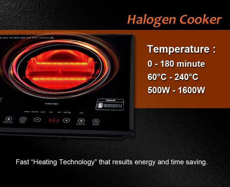 HETCH 2 in 1 Induction + Halogen Cooker 1500W + 1600W (SIRIM Certified