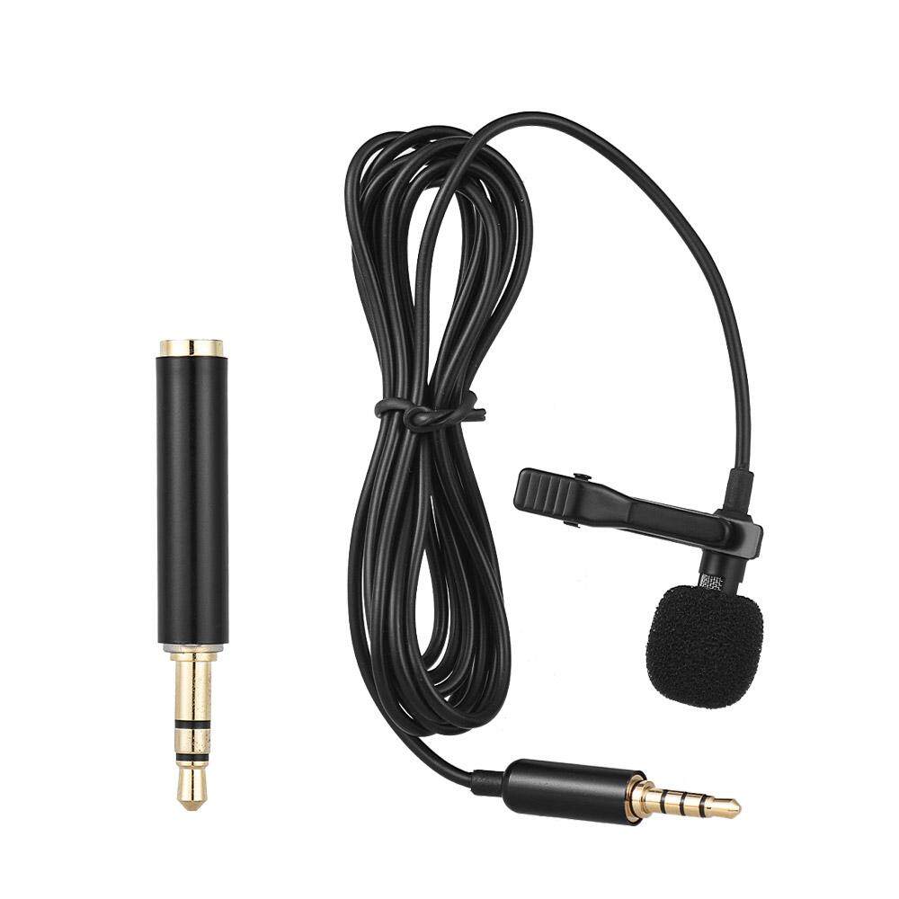 WJDASM microphone 150cm Cellphone Smartphone Mini Dual-Headed Omni-Directional Mic Microphone with Collar Clip for iPad iPhone,Black
