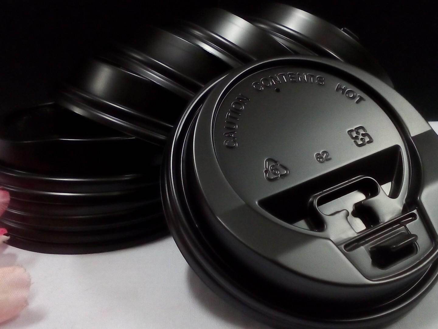 Gambar 50 pieces Black Lids for Paper Cup 9 12 16 22OZ. Same Day Ship
