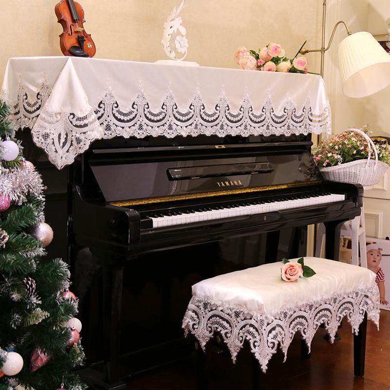 Minimal Life Piano Cover Upright Dusting Best Lace Cloth Piano Towel European Lace Dark Blue 