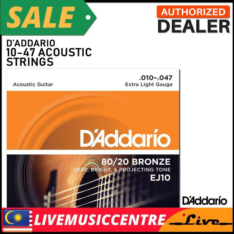 DAddario EJ10 80/20 Bronze Acoustic Guitar Strings Daddario Malaysia