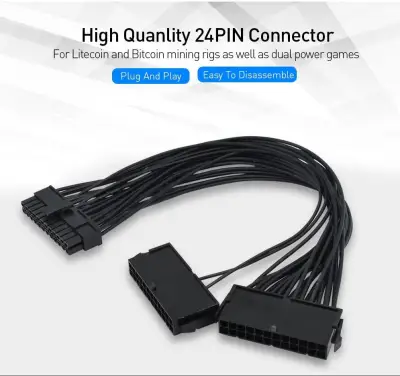 24Pin Molex Dual PSU Power Supply Adapter Cable sync Synchronous ADD2PSU Starter PSU Extender For Bitcoin Mining OR Gaming