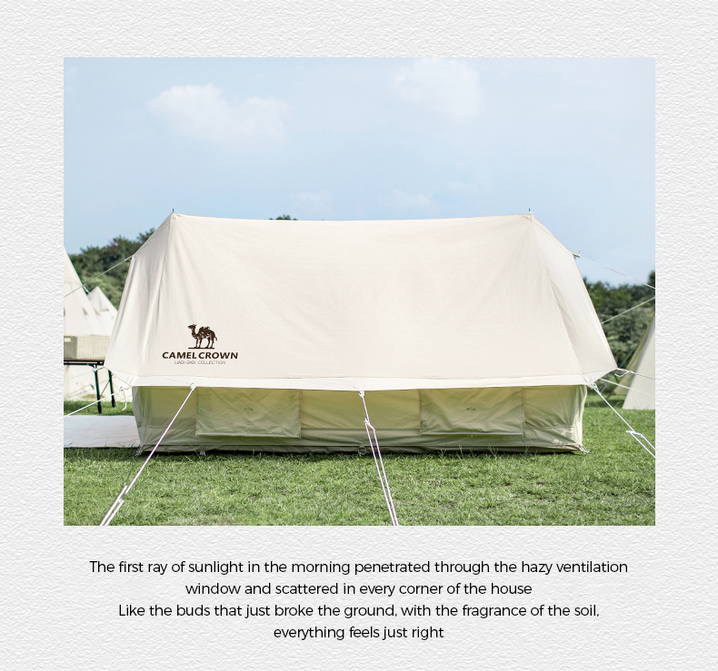CAMELCROWN Extend 3-4 Person Large Area Outdoor Waterproof Sun Shelter Hiking Traveling Cotton Tent