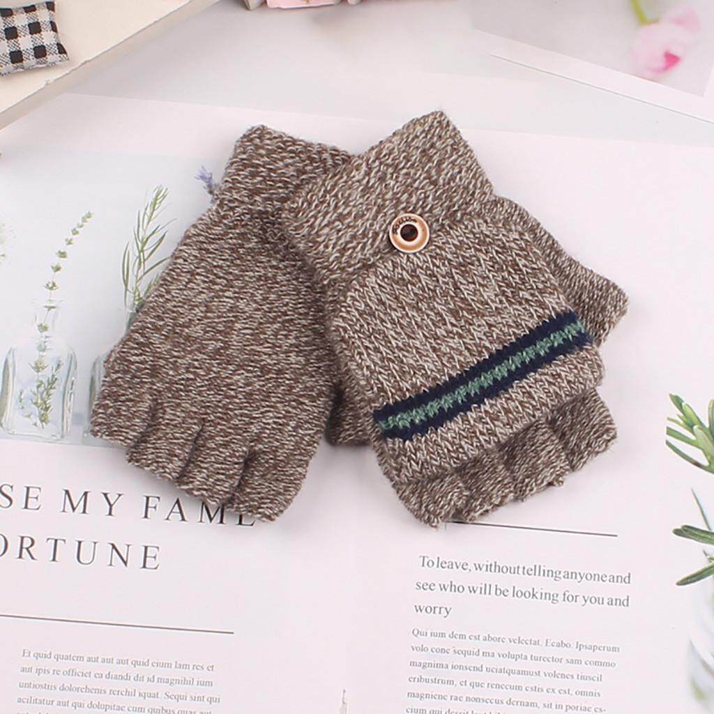 half finger knit gloves