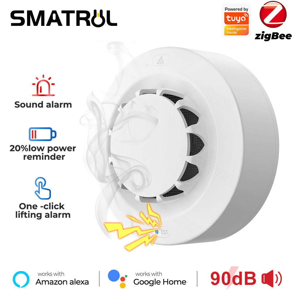 Smatrul ZigBee tuya wifi thông minh chuông báo khói Detector phòng cháy chữa cháy 90dB Smokehouse kết hợp chuông báo cháy Hệ thống an ninh gia đình
