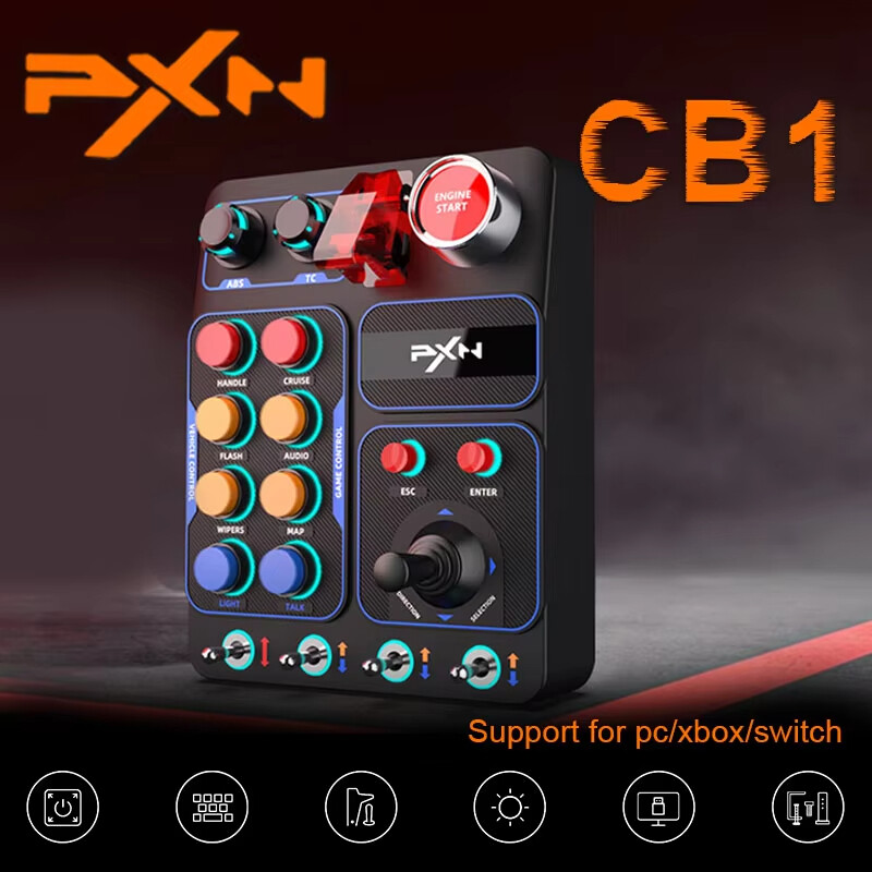 PXN CB1 Simulator Race Central Control Box 30Programmable Button Linkage Lever One Click Start Stop RGB Panel for PC Xbox Switch ราคา 4,110 บาท*ส่งฟรี