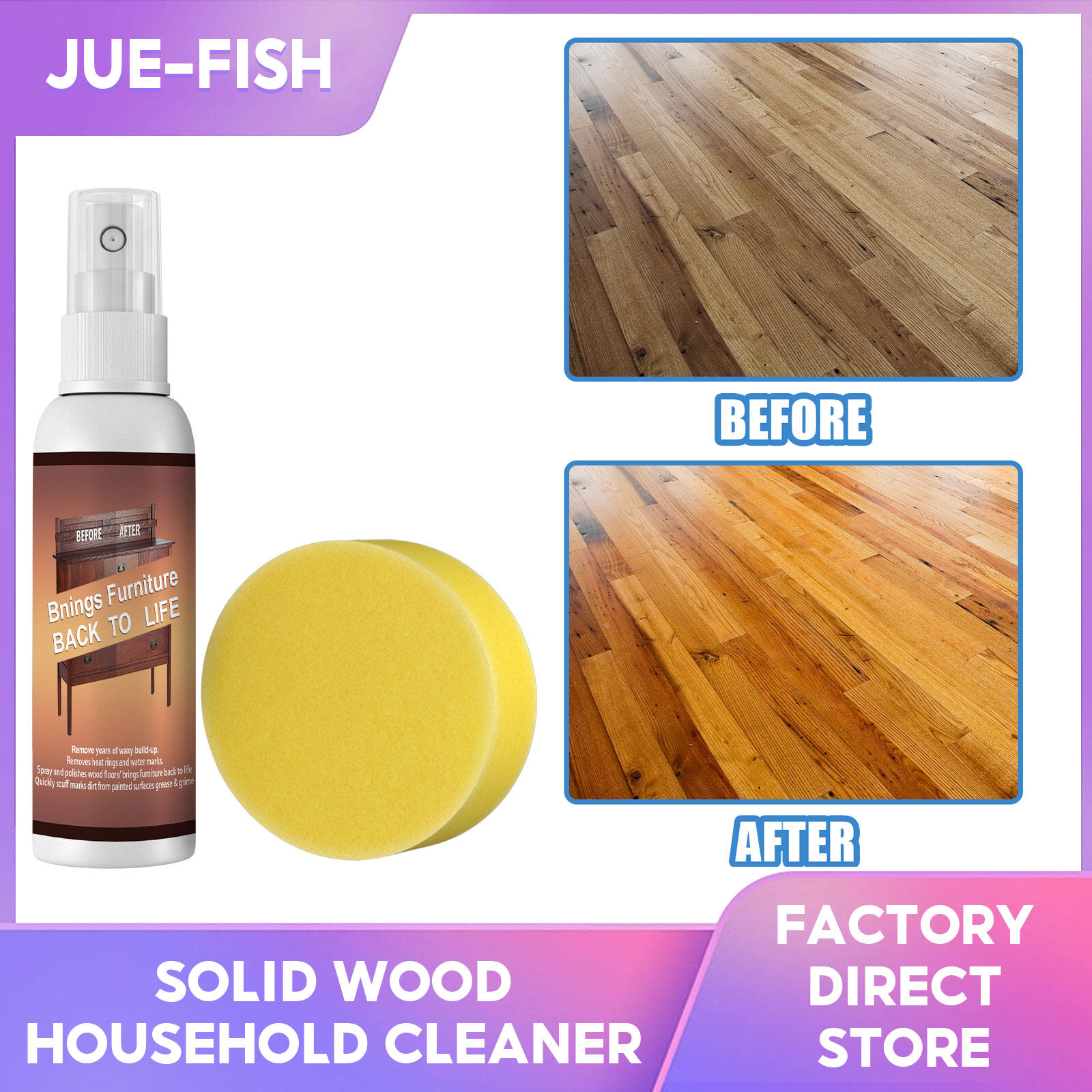 Jue-Fish Wooden Flooring Scratch Repair Furniture Floor Repair Wax Wooden Remover For Removing Scratches Holes Discoloration Polish Waxing Refinishing Tool (120ml) ราคา 178 บาท*ส่งฟรี