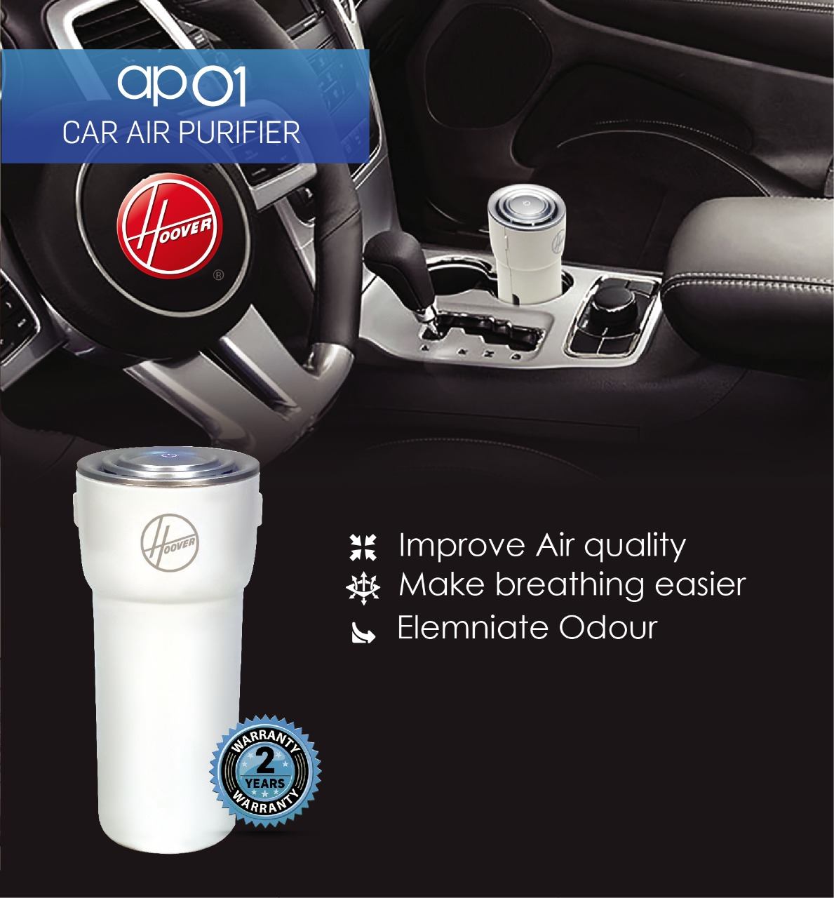 Hoover AP01 Car Air Purifier by Duster 