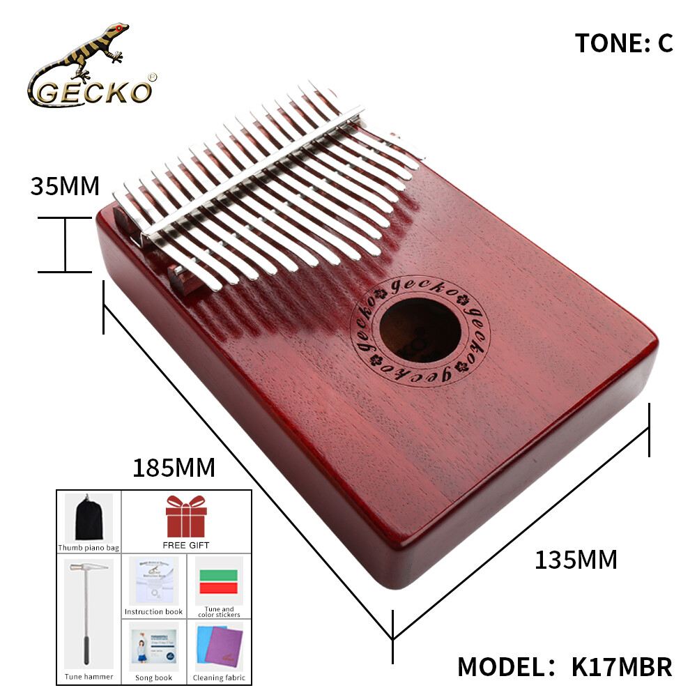 GECKO Kalimba 17 -key thumb piano with waterproof protective box portable child adult gift - 5