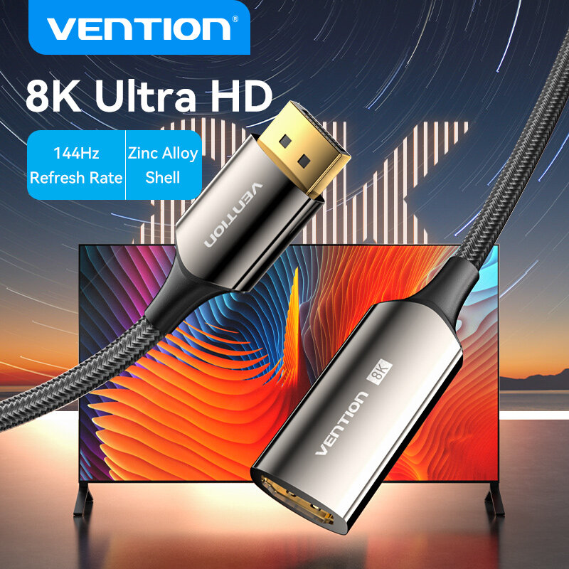 Vention Cáp Cổng Hiển Thị Sang HDMI Bộ Chuyển Đổi Cổng Hiển Thị 4K 30HZ Đầu Đực Sang HDMI Đầu Cái Ch