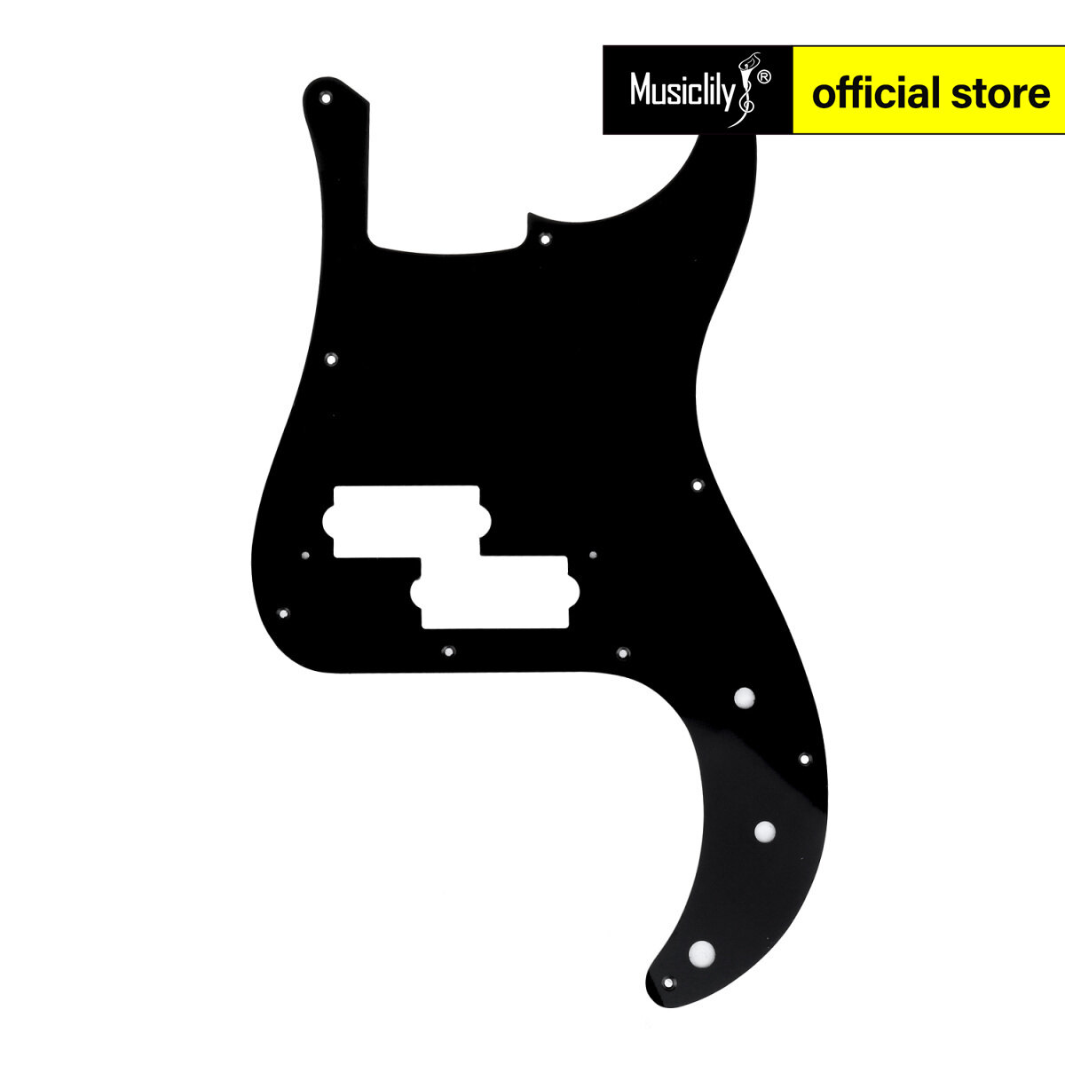 Musiclily Pro 10 Lỗ P miếng nhựa dán trên đàn bass Cho JPN Fender Nhật Bản 4 Dây âm trầm chính xác, 1ply trắng mờ kem đen