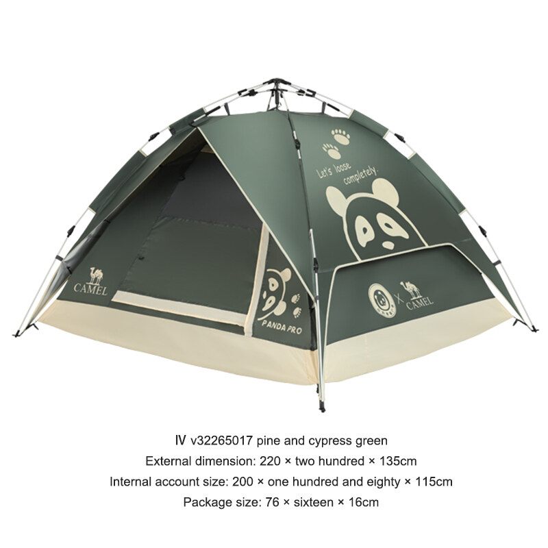 CAMEL CROWN 4 Person Tent Camping Outdoor Portable Foldable Thickening Automatic Pop Open Field Wind