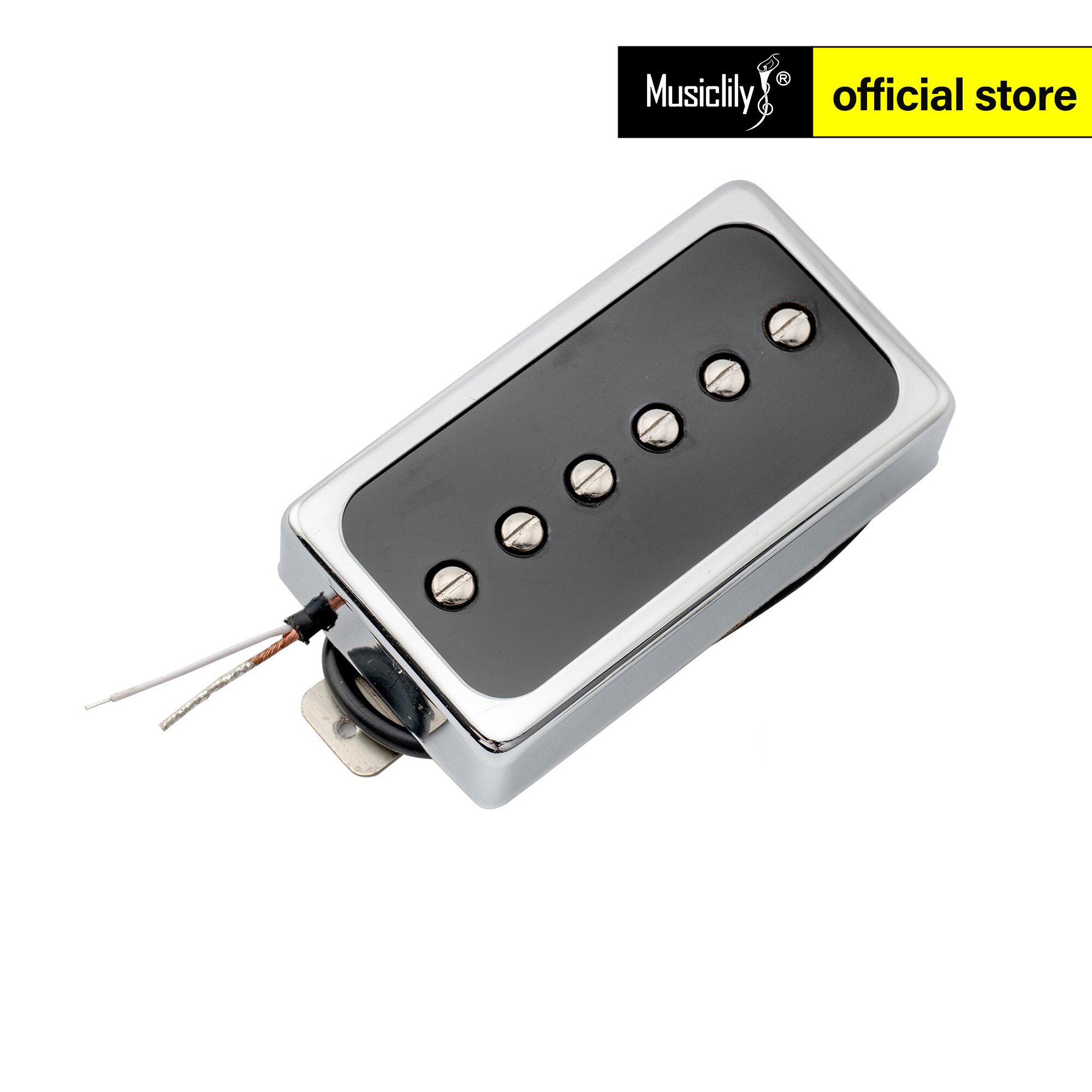 Artec sha66 Alnico 5 nam châm lộng lẫy P90 phong cách Humbucker Kích thước đơn Coil Pickup ghi ta cho theo phong cách LP guitar điện, CHROME/Đen