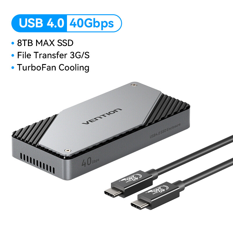 Vention M.2 NVMe SATA box ổ cứng Hard Disk Enclosure Case USB 4.0 USB C 3.2 Gen 2 40Gbps 10Gbps cho