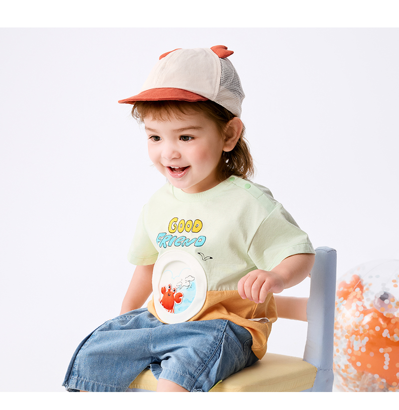 balabala Baby T Shirt Children Top Girl Clothing Boy Short Sleeve 2025 New Spring Summer Sweet Trendy · v8