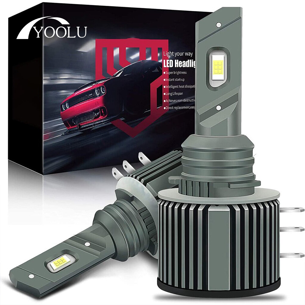 2x Bộ Chuyển Đổi Bóng Đèn Pha LED H15 Bóng Đèn Led Canbus 14000LM 12V 24V 35W Đèn Chạy Ban Ngày Chùm Sáng Trắng Mát 6500K Đèn Pha Xe Hơi Canbus