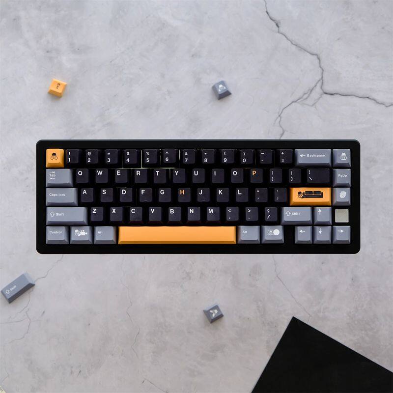 【Keycap only】thẻ riêng tư GMK keycap màu đen xám 129 phím anh đào hồ sơ PBT năm mặt thăng hoa cho công tắc Cherry MX Bàn phím cơ IKBC/RK61/Anne Pro 2/gk61