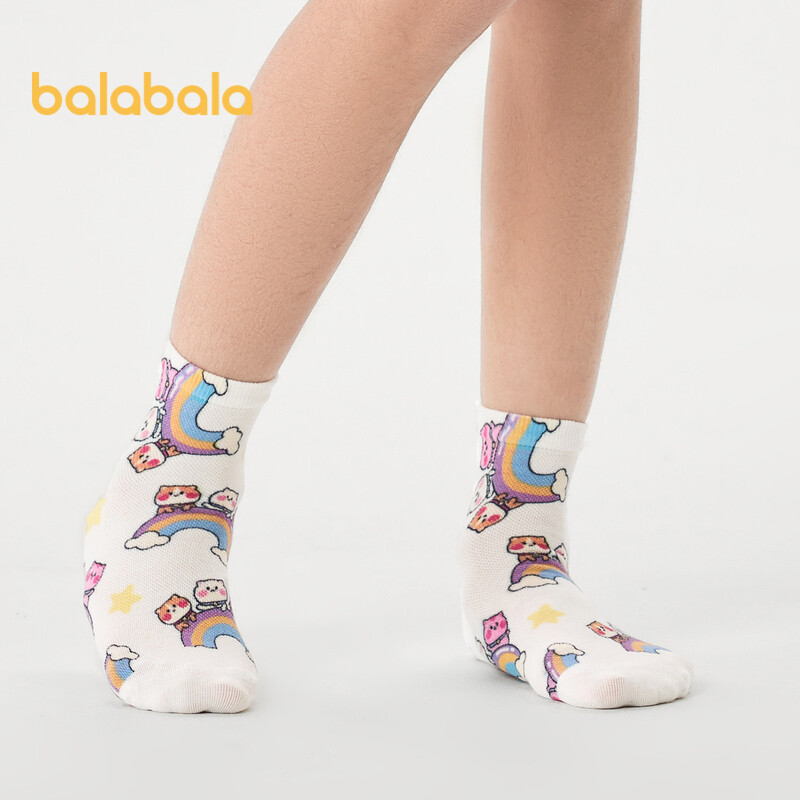 Balabala Children's Socks Summer Mesh Socks Thin Breathable Cartoon Printed Socks For Boys And Girls Two Pairs ราคา 153 บาท*ส่งฟรี