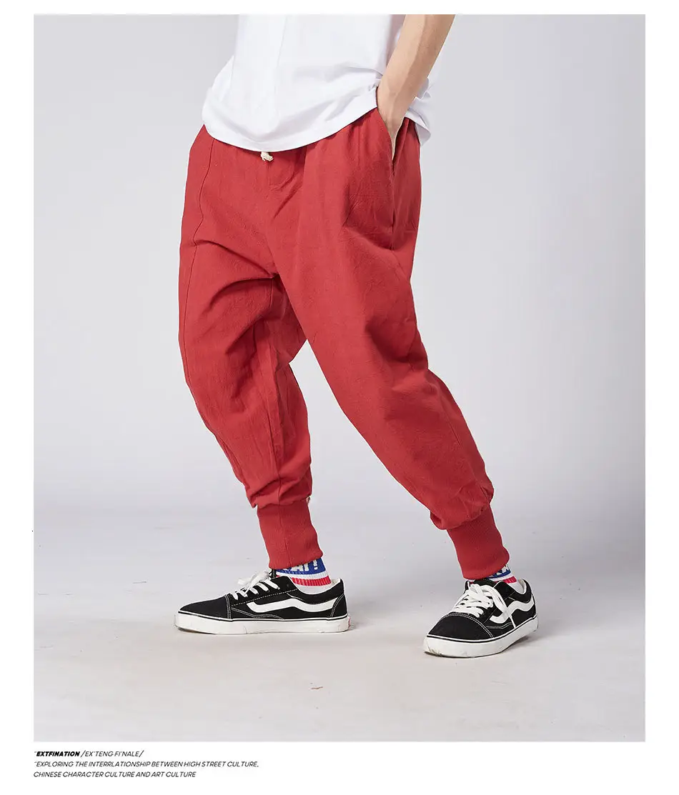 mens baggy linen trousers