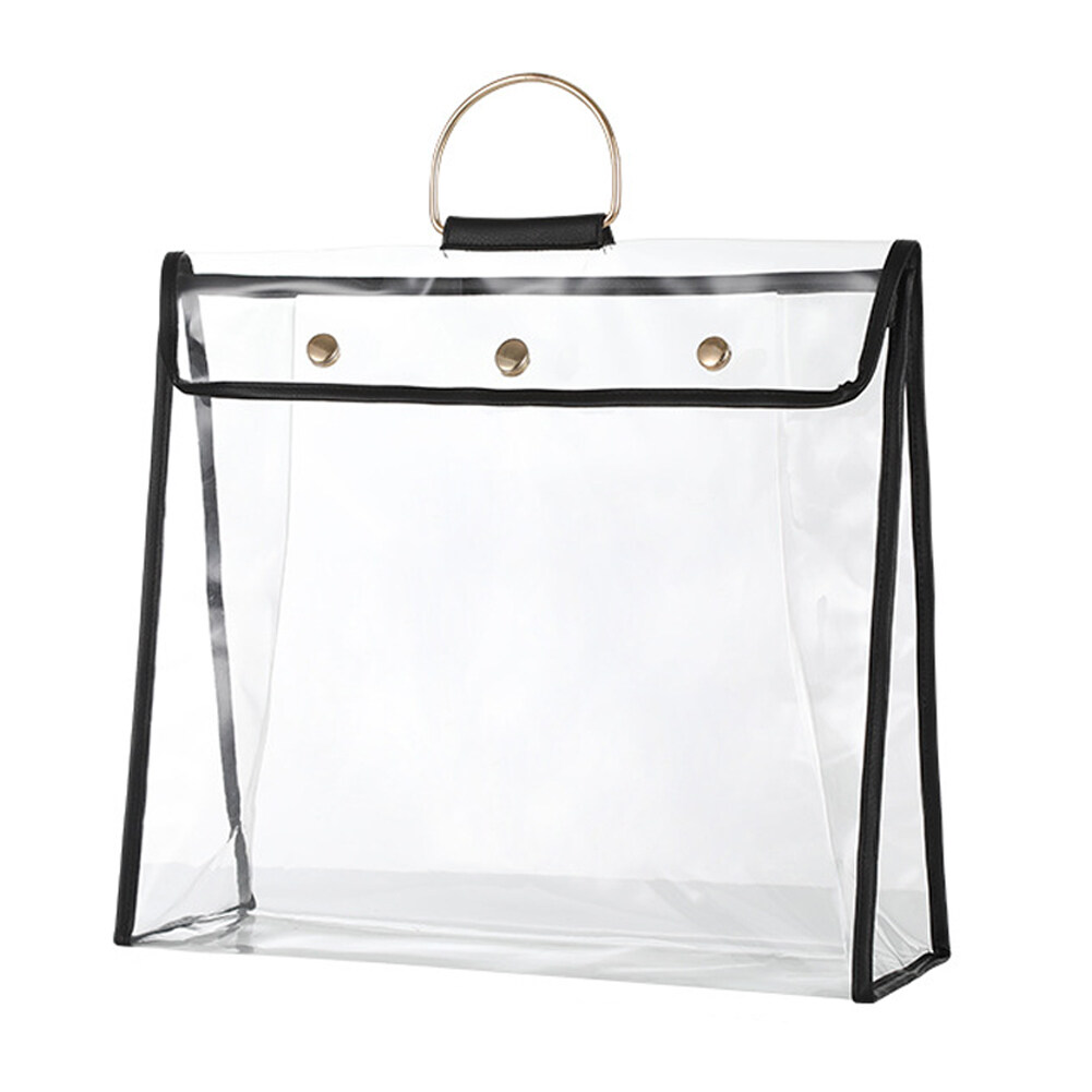 Clear Dust-proof Bag TcLy Transparent Dust Bag Organizer Purse Handbag Protector with Magnetic Snap 3 Sizes Choices,12.60x5.91x12.99 inch