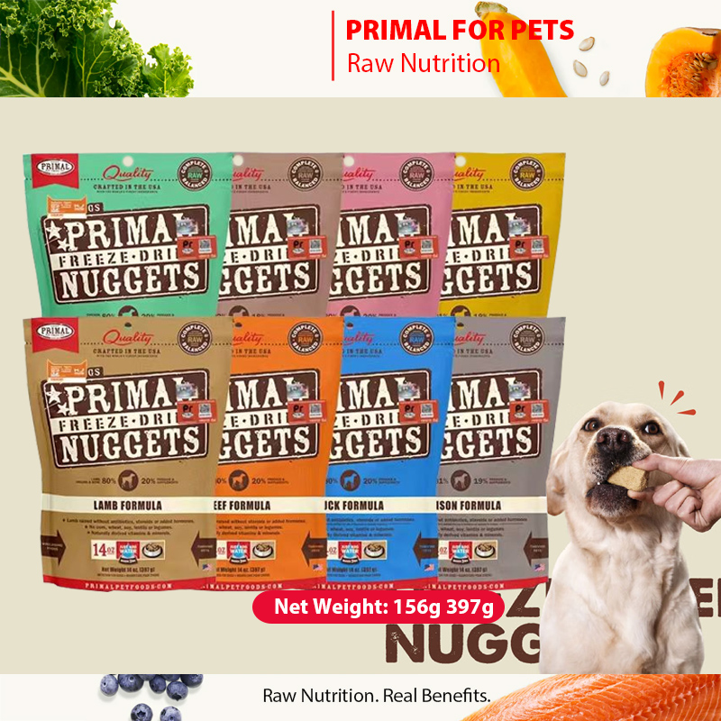 Primal Freeze Dried Raw Dog Food Nuggets Beef Chicken Venison Flavor Complete & Balanced Meal Premium and Healthy High Protein Raw Dog Food 156g 397g Per Bag Dog Snacks ราคา 999 บาท*ส่งฟรี