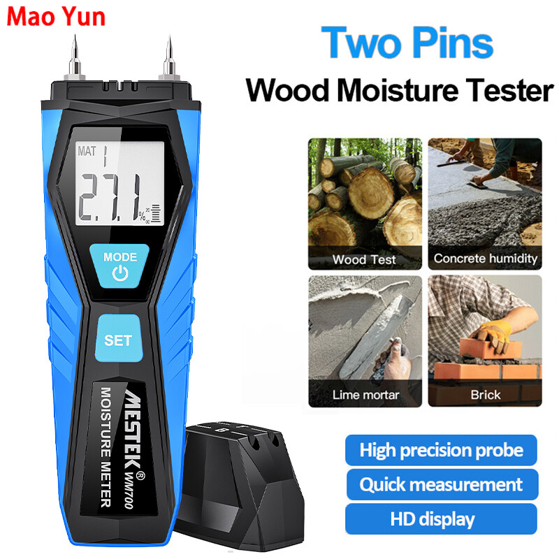 Mestek Máy đo độ ẩm máy đo độ ẩm gỗ cầm tay kỹ thuật số wm700 Máy đo độ ẩm gỗ Đồng hồ đo nhiệt độ, độ ẩm LCD Mini Máy đo độ ẩm tường hai chân máy dò gạch bê tông xi măng
