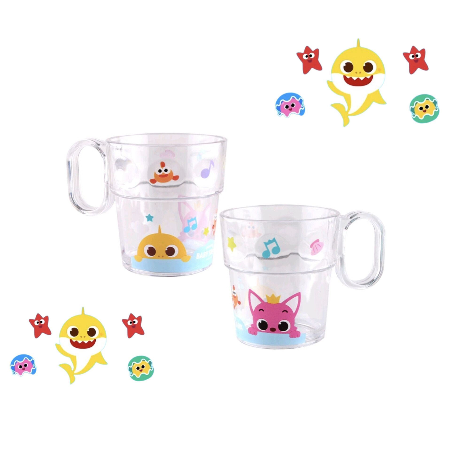 PINKFONG BABY SHARK Baby kids handle cup twin pack