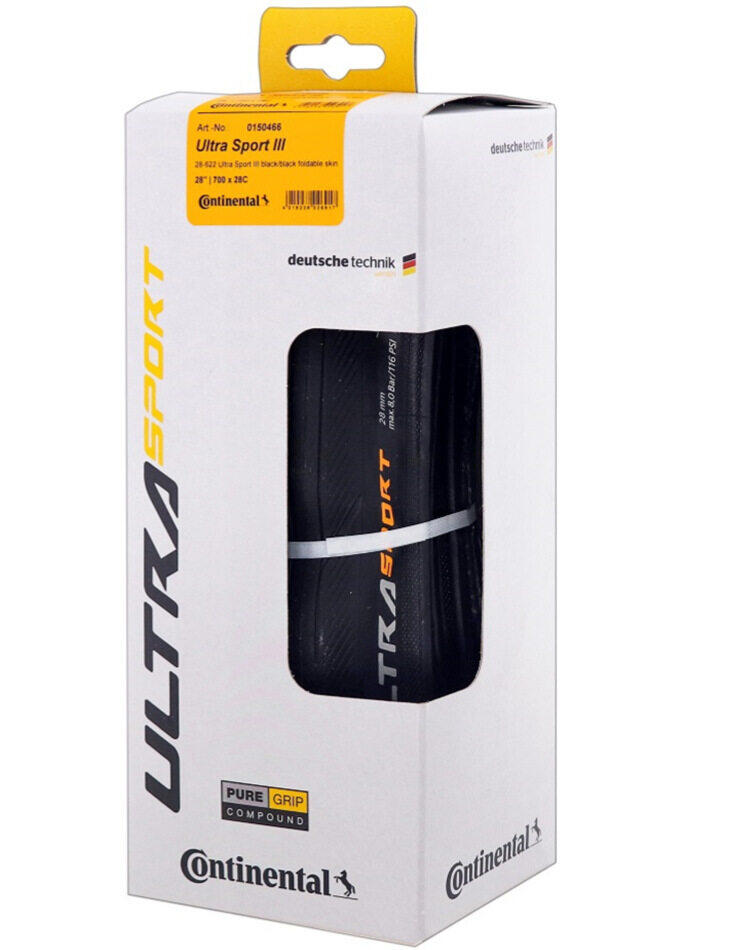 【Legit】Continental Ultra Sport III 700x25c Lốp Xe Đạp Gấp Siêu Nhẹ Màu Đen Và Vàng