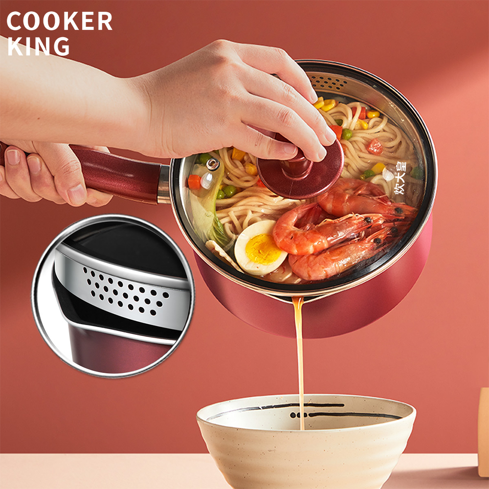 Gambar READY STOCK_COOKER KING?Filterable Lid?Classic Nonstick Sauce Pan Sauce Pot Milk Pan,Nonstick Frying Pan Fry Pan Skillet,Suitable For All Stoves Gas,Induction,Electric Stove, 16cm 18cm 20cm 22cm 24cm 26cm 28cm