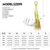 Proberos 2 cặp chậm/nhanh jigging đôi câu cá móc 1/0 #2/0 #3/0 #4/0 #5/0 # kim loại đúc Jig móc hỗ trợ chủ đề lông thép gai Carbon tenggiri fishhook Muối nước giải quyết