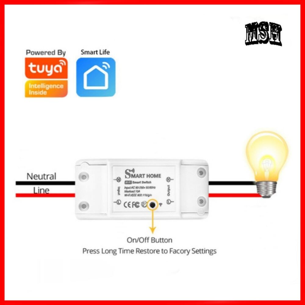WiFi Smart Switch RF Remote Control By Mobile Phone Touch And Voice Command