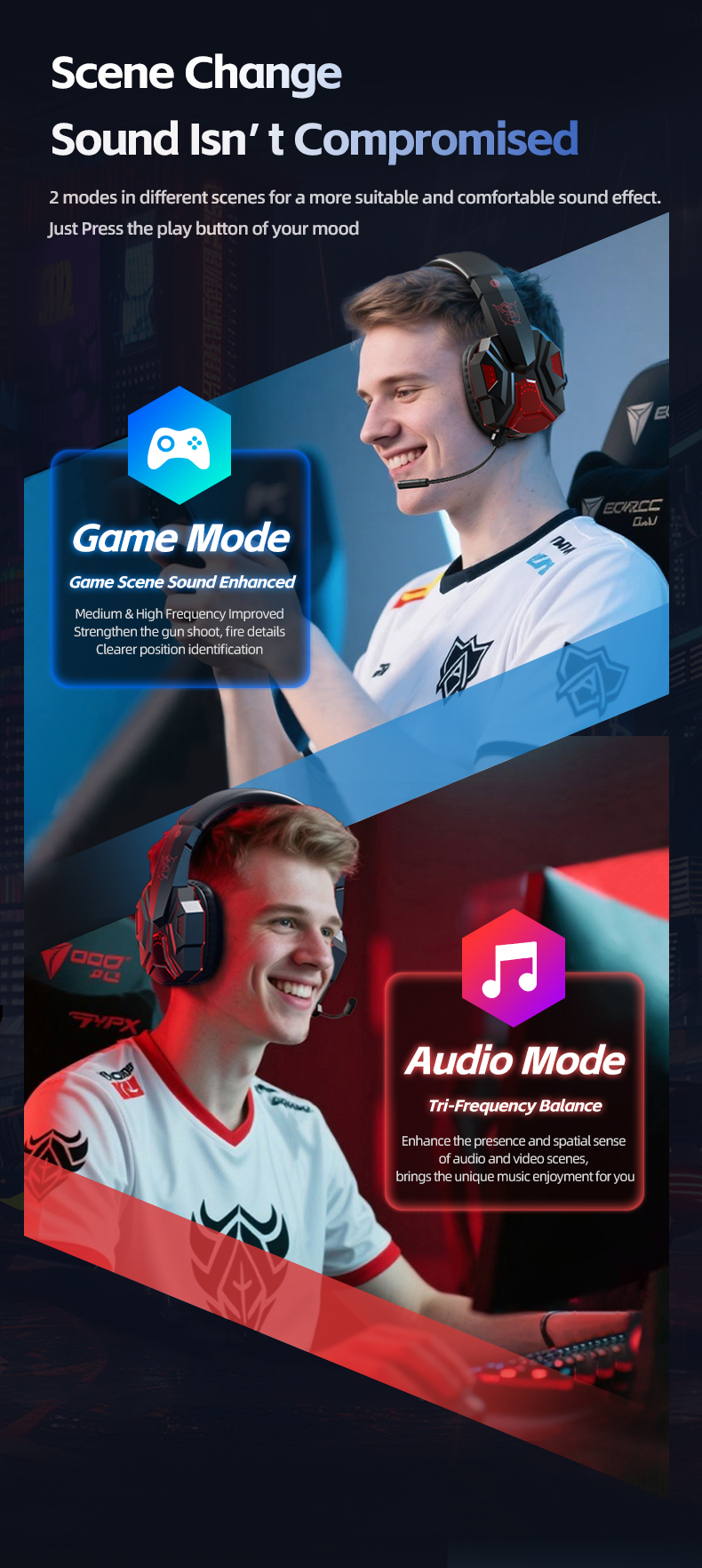 Wireless Gaming Headset With Pluggable Mic And Noise Reduction_voghion.com