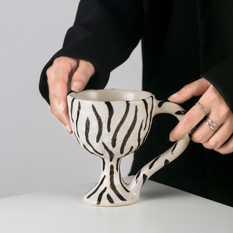 Gambar ?? Ready Stock?? Color Ceramic  Hand Pinch Cup Snack Cup Retro Dessert Cup Ins Niche Decorative Goblet