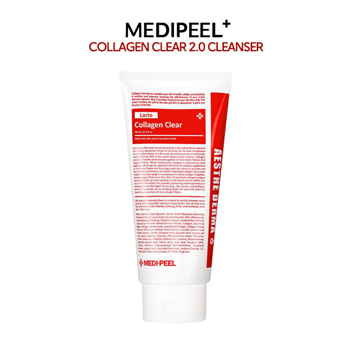 [100% Original] MEDIPEEL Red Lacto Collagen Clear 2.0 Bouncy Skin Cleansing Foam (UPGRADED) 120ml / 300ml