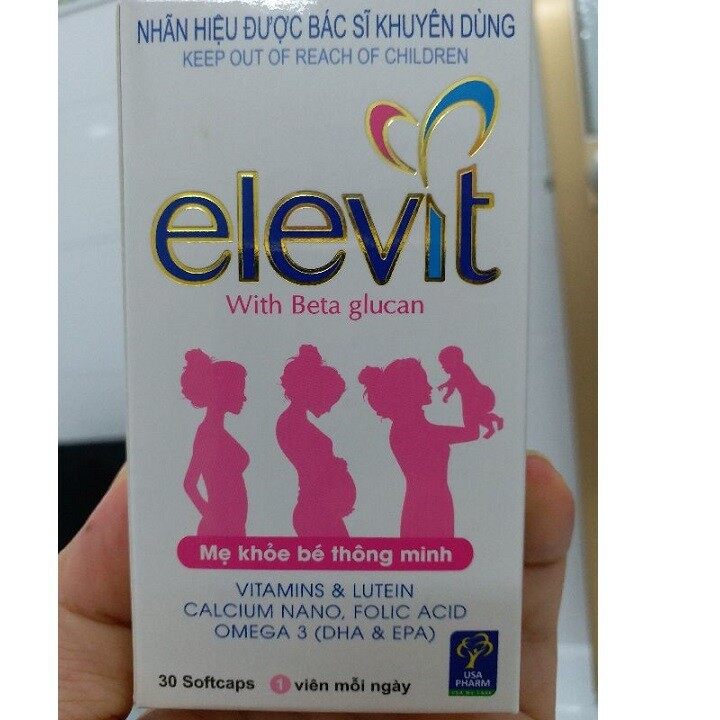 Combo 2 hộp Viên bổ bà bầu ELEVIT- Bổ sung DHA , vitamin và khoáng chất , giảm ốm nghén cho mẹ bầu- lọ 30 viên - usa15