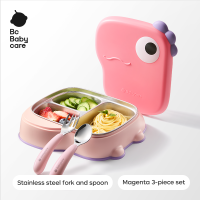 Bc Babycare Baby Food Tray Baby Self Feeding Tray Stainless Steel Divided Childrens Tableware For Infants And Young Children