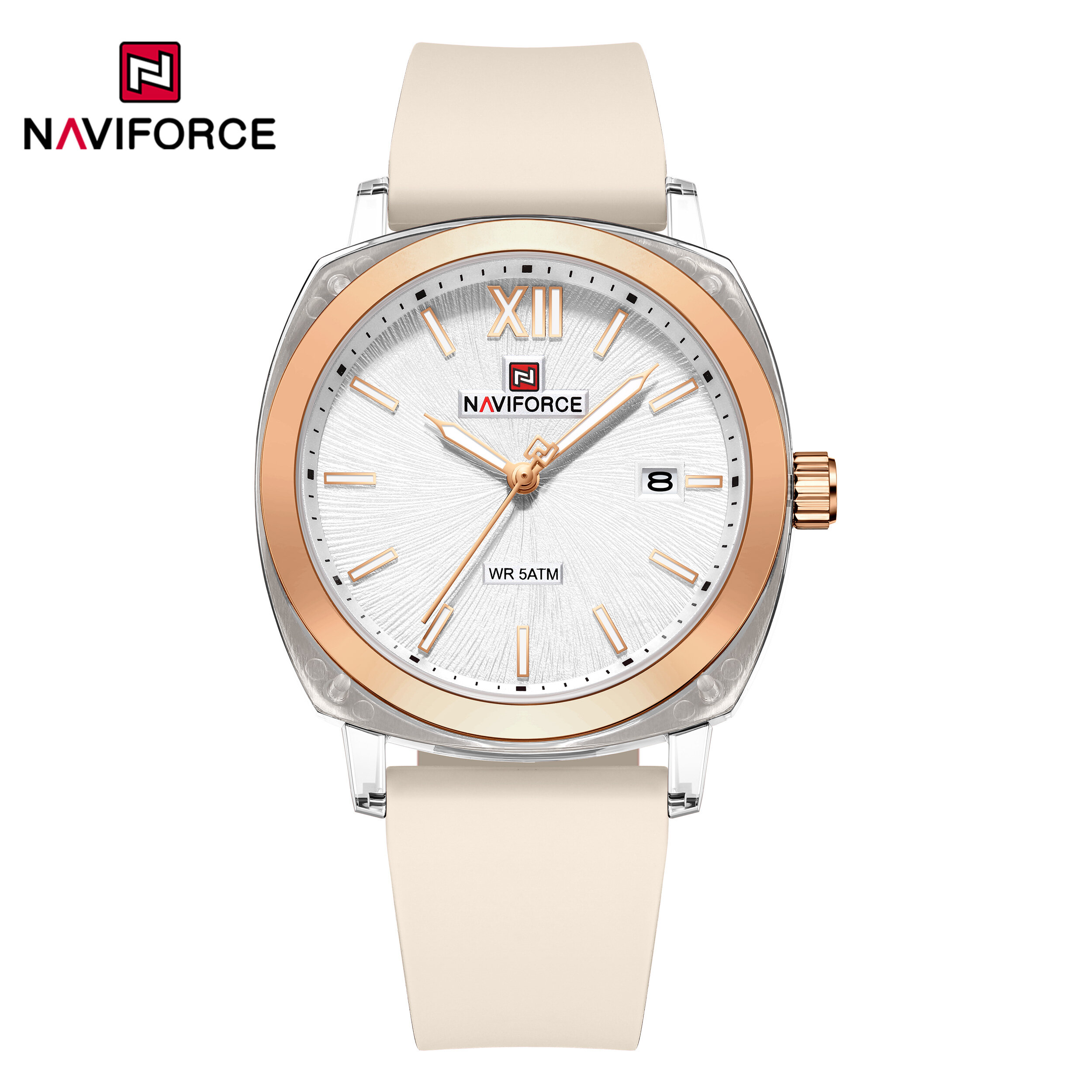 NAVIFORCE Original Watch for Women Quartz Calendar Watch Simple Dial Luminous 50m Waterproof Brand New Casual Fashion Watches NF6111 ราคา 794 บาท*ส่งฟรี