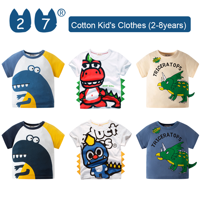 27Kids Store Child's Short Sleeve T-shirt Baby Boys Girls (1Y-8Y) 2023 for kids boys Summer ราคา 176 บาท*ส่งฟรี