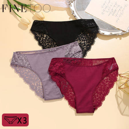 FINETOO Lace Floral Design Pantys - Sexy Underwear for Women