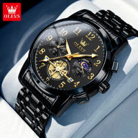 OLEVS Watch For Men Waterproof Original 2024 New Multifunctional Digital Calendar Dial Fashion Stainless Steel FlyWheel Chronograph Luminous Casual Mens Watch