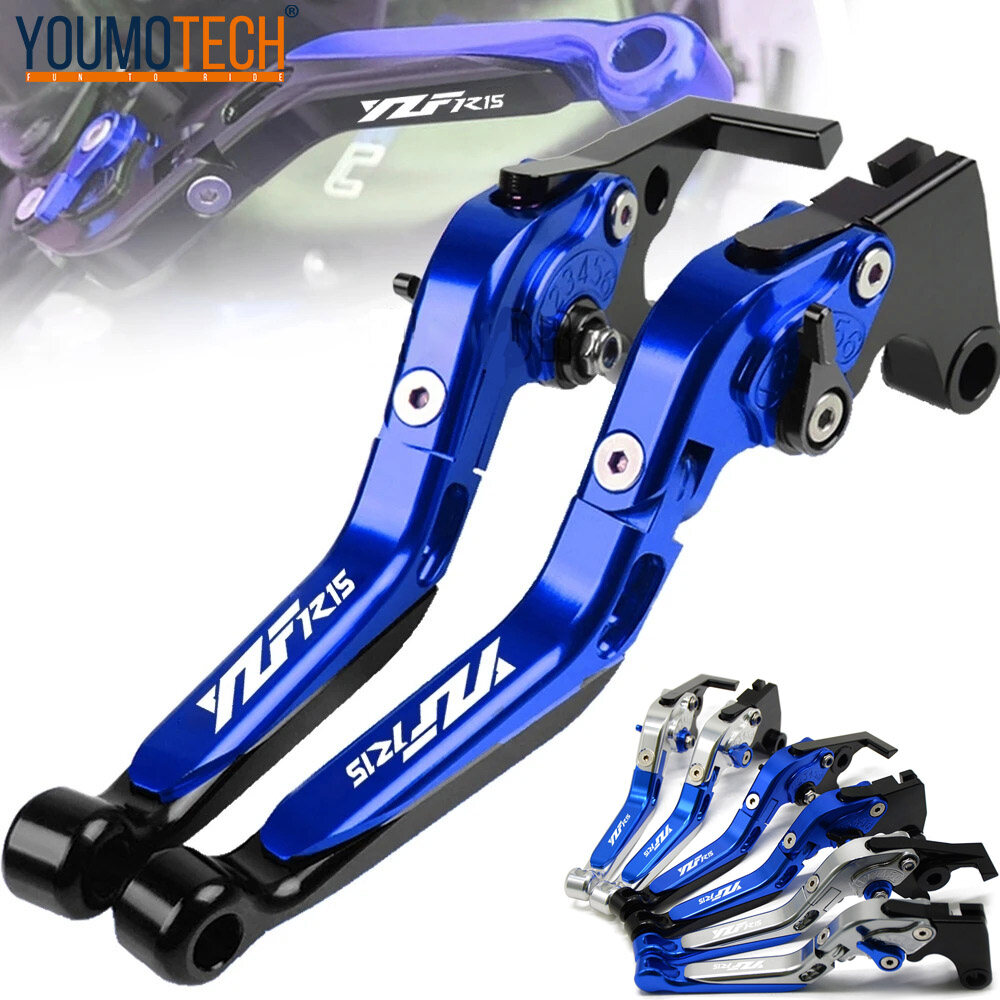 Đối với Yamaha R15 V1 V2 V3 Xe máy CNC có thể điều chỉnh Gấp mở rộng Phanh ly hợp Cần số có thể gập lại Cần phanh tay R15V3 YZF-R15 V3