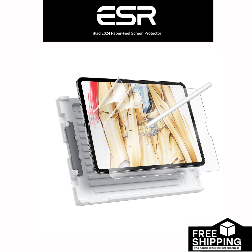 ESR 2 Pack Paper-Feel Screen Protector for iPad Pro 11 Inch M4 2024, Write and Draw Like on Paper, Scratch Protection with Easy Application Tray, Thin and Responsive