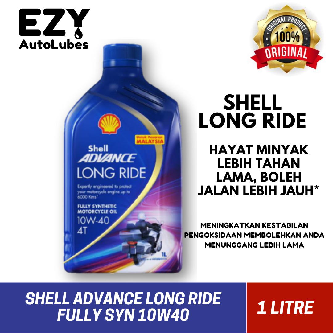 Shell Advance Long Ride 10W40 1L Fully Syn 4T PASARAN MALAYSIA PEK ORIGINAL
