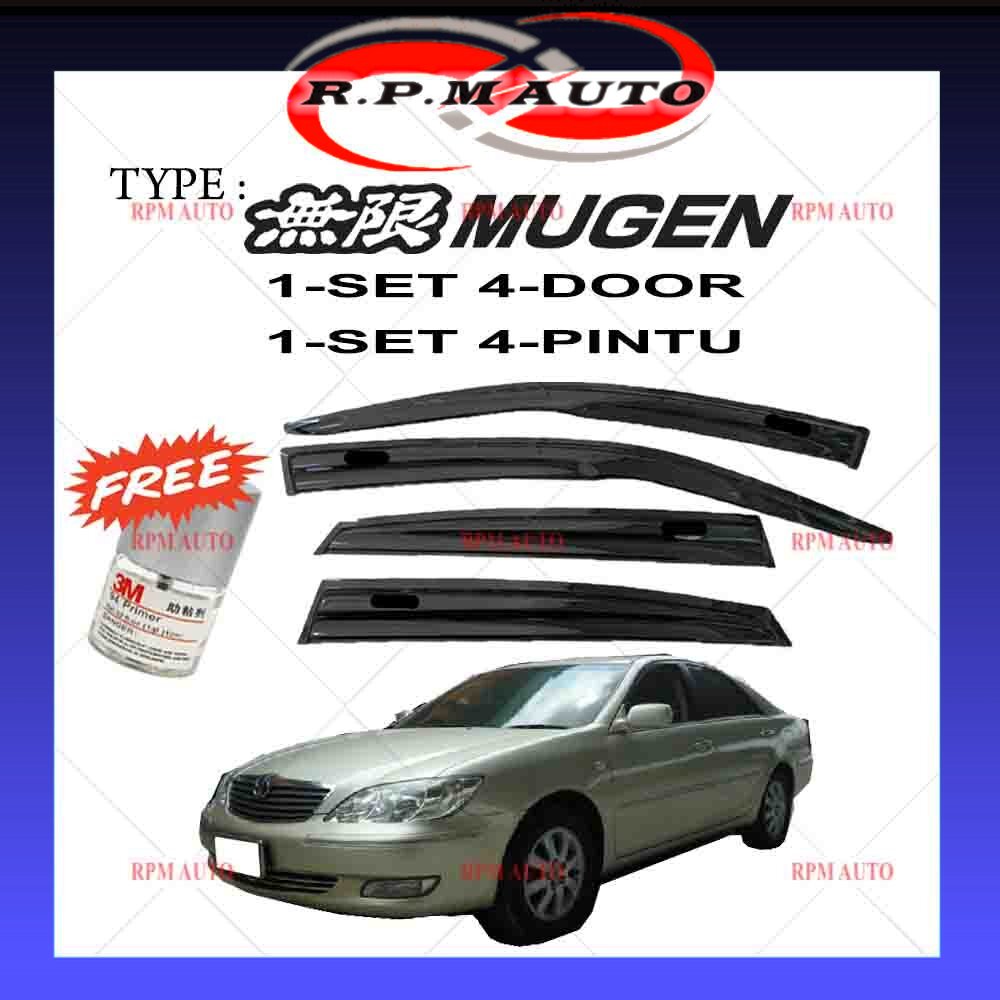 Black Window Visors / Rain Guards For 1997-2001 Toyota Camry Sedan – 4-Piece Black Gloss Set Car & Truck Sun Visors, Wind & Bug Deflectors