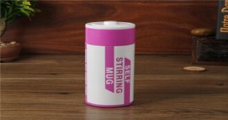 Gambar self stirring coffee mug cup funny electric stainless steel automatic self mixing