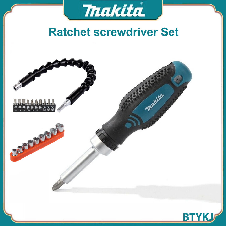 Bộ tuốc nơ vít bánh cóc makita bộ bánh cóc từ tính và mũi khoan